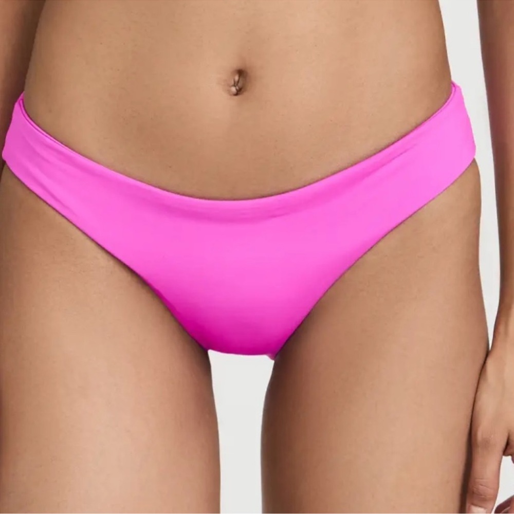 LSPACE by Monica Wise Neon Pink Low Rise Bikini‎ Bottom Swimwear S